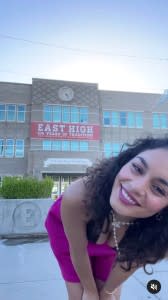 Vanessa Hudgens Visits HSM School