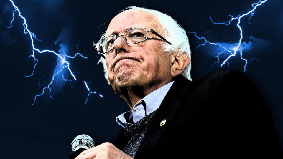 Sen. Bernie Sanders. (Photo illustration: Yahoo News; photos: AP, Getty Images)