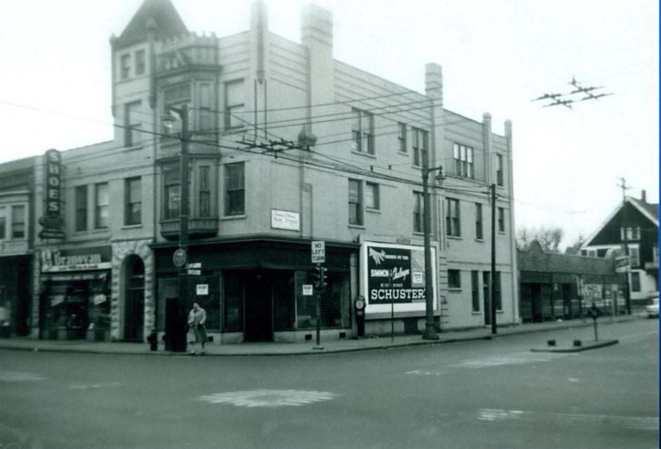 Hummel/Uihlein Building located on the corner of King Drive and Center Street circa 1950.