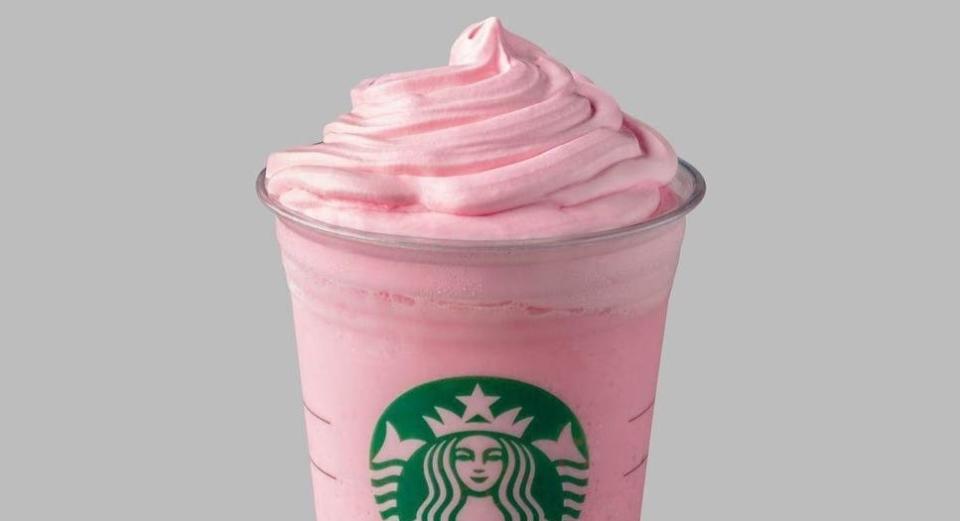 The chocolate and raspberry flavoured ice-cool drink will be available for just four weeks (Starbucks)