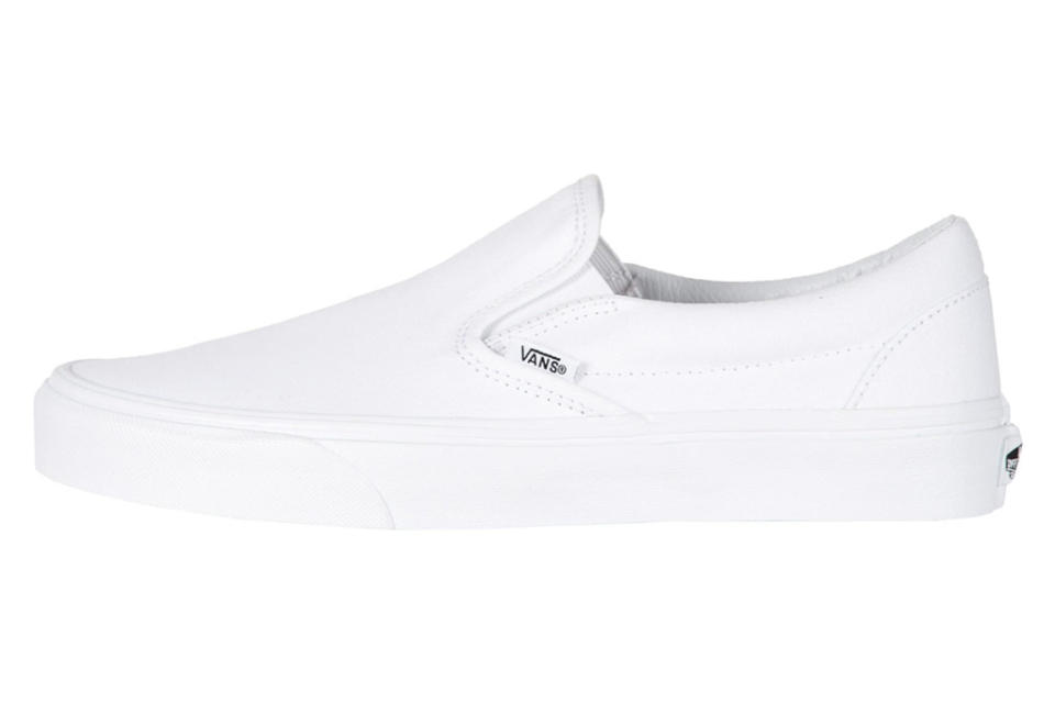 vans, sneakers, slip on, white