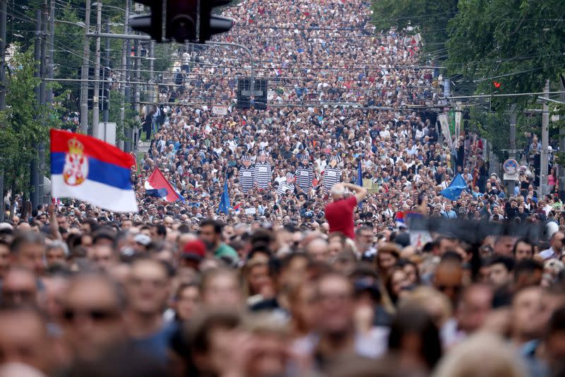 "Serbia against violence" demonstration by Serbia's opposition parties in Belgrade