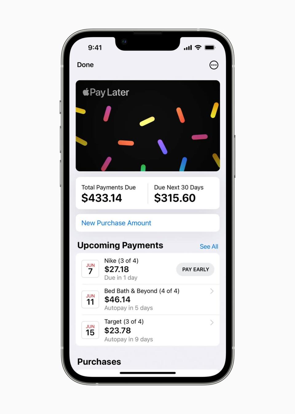 The Apple Pay Later feature will allow users to pay for items, via Apple Pay, in instalments without any additional fees. (Apple)