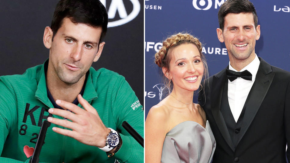 Novak Djokovic, pictured here with wife Jelena.