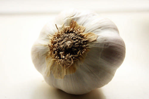 The anti-microbial properties of this pungent bulb (and its relative, the onion) can fight off certain bacteria and viruses, says Tierno, as can the compounds in <a href="http://www.huffingtonpost.com/2012/11/08/healthy-herbs-spices-healthiest_n_2089007.html">other herbs and spices</a>, like thyme.  It's likely due to the compound <a href="http://www.nytimes.com/2009/10/20/health/20real.html?_r=0">allicin, which seems to block infections</a>. Try it in your next bowl of soothing chicken soup!