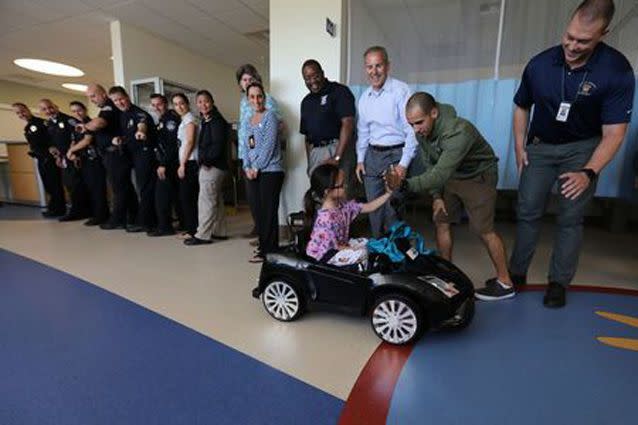 The cars were donated by a local police charity group. Source: Reuters