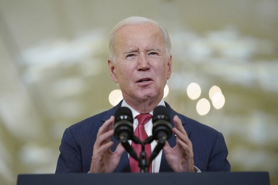 FILE - President Joe Biden speaks in the East Room of the White House ahead of the holidays on Dec. 22, 2022, in Washington. Biden’s administration on Friday, Dec. 30, announced a finalized rule for federal protection of hundreds of thousands of small streams, wetlands and other waterways, rolling back a Trump-era rule that environmentalists said left waterways vulnerable to pollution. (AP Photo/Patrick Semansky, File)