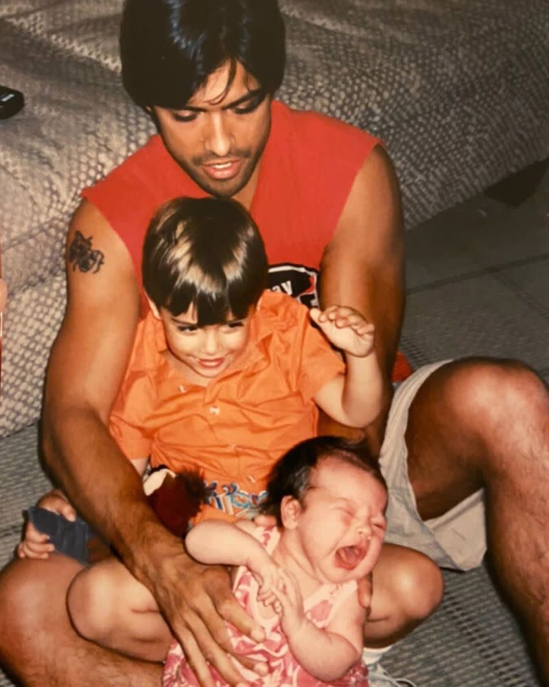 Mark Consuelos with son Michael and daughter Lola | Kelly Ripa/Instagram