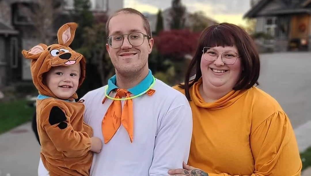 Anthony Hetzel, 31, was killed when he was struck by a private snowplow in Abbotsford on Thursday. He is being remembered as a loving father. (Meagan McManus/GoFundMe - image credit)