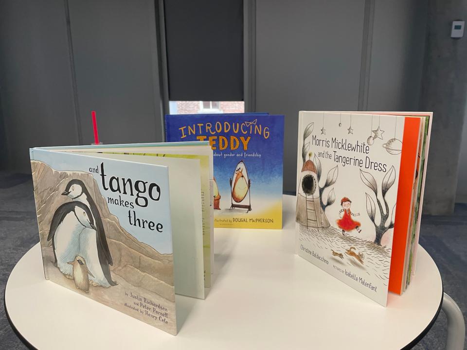 The three banned books read during a drag story hour Sunday, May 21 at the Des Moines Central Public Library.