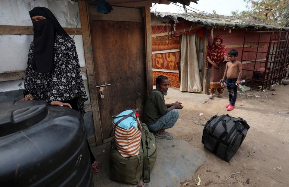 Rohingya refugees at a makeshift camp.