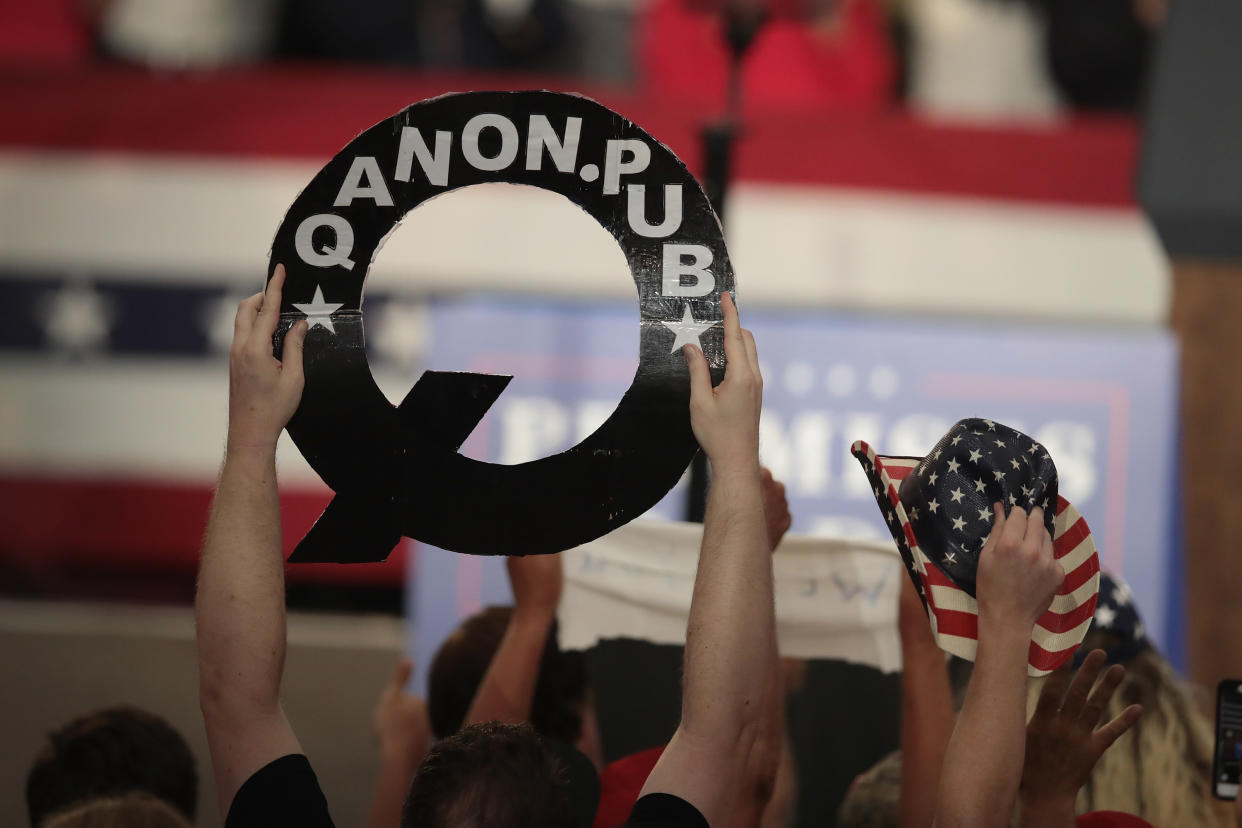 The Q Anon conspiracy theory is popular among Trump supporters (Getty)