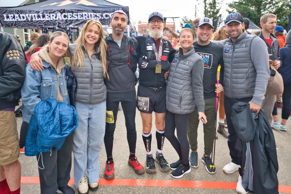 Team Bachrodt poses together after Craig's finish at Leadville 100.