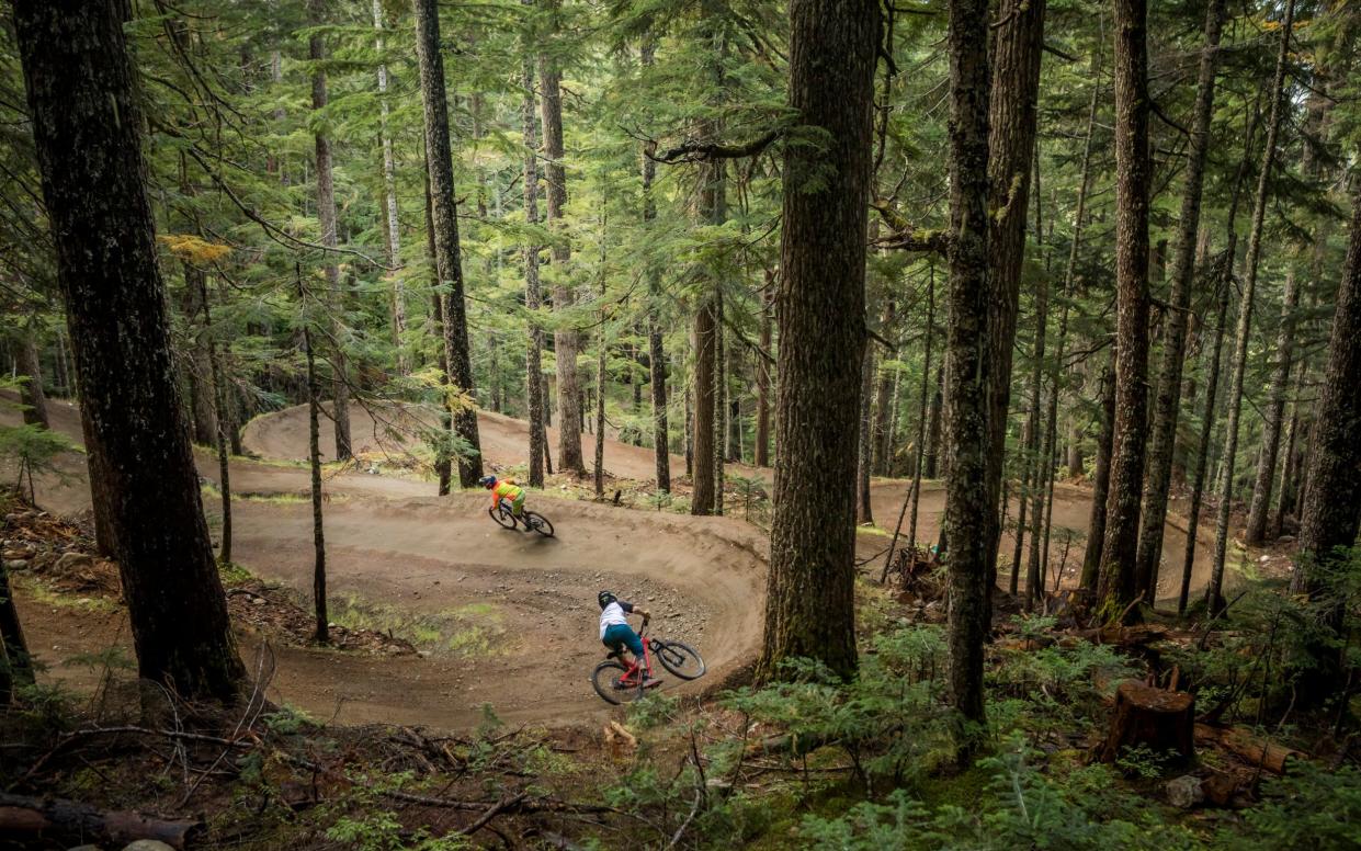 Some Whistler locals are experimenting with mountain biking as an alternative winter sport