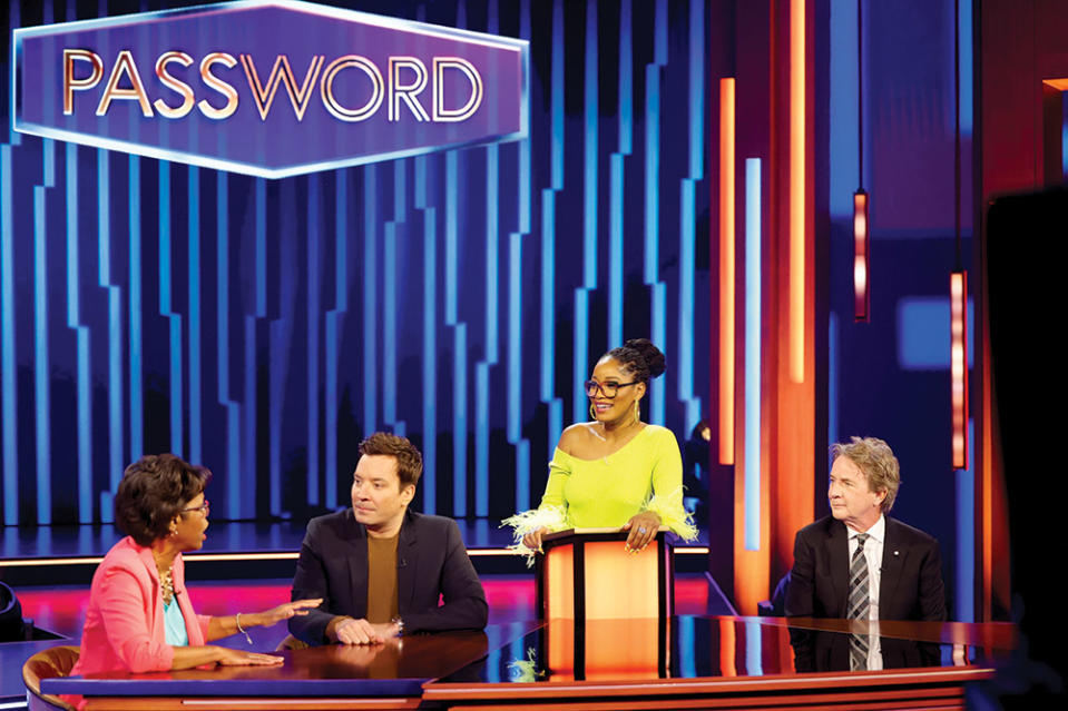 The Nope actress (standing) hosts the Jimmy Fallon-produced reboot of the game show that first aired in 1961.