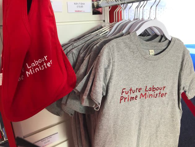 Baby clothes on sale at Labour Party conference 2021 (Photo: HuffPost UK)