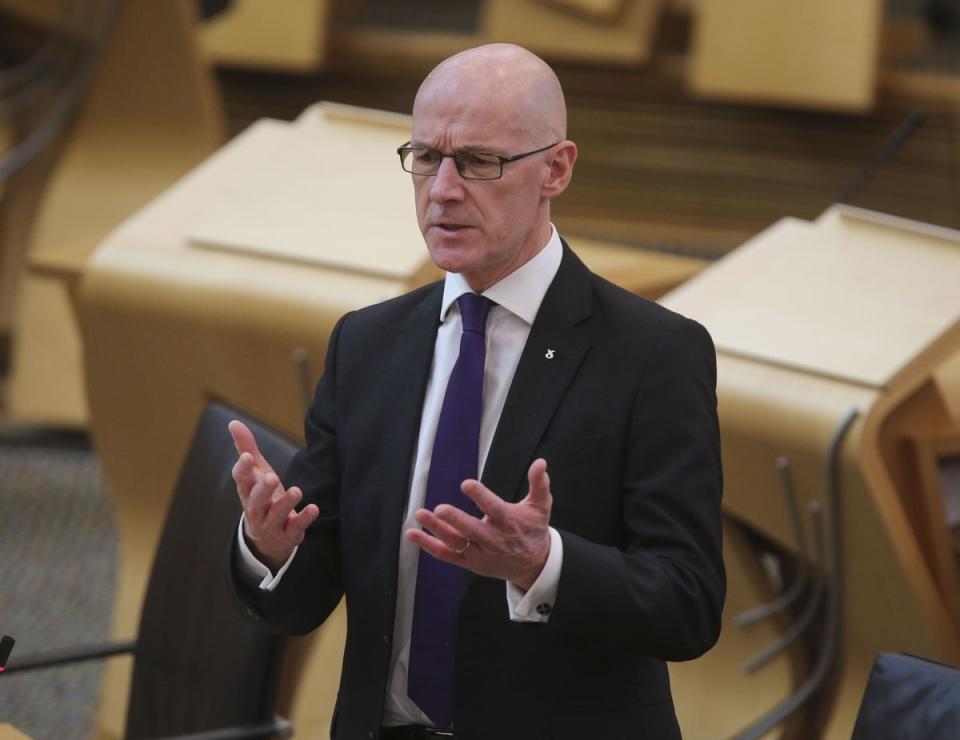 Deputy First Minister John Swinney will cover Kate Forbes’ maternity leave which is due to start in July (Fraser Bremner/Daily Mail/PA) (PA Archive)