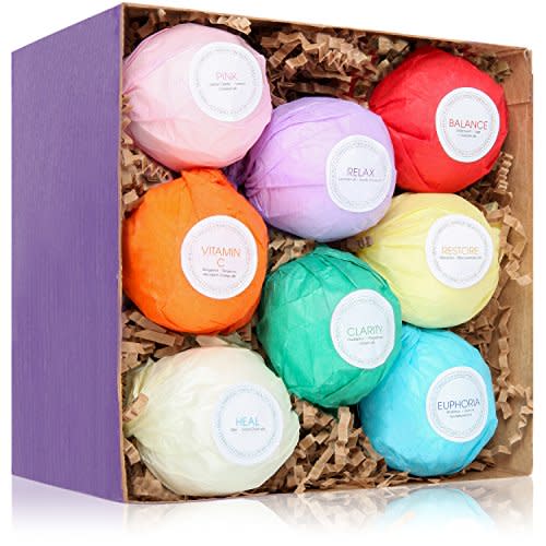 HanZ? Bath Bombs - Gift Set Ideas - Gifts For Women, Mom, Girls, Teens, Her - Ultra Lush Spa Fizzies - Gift Ideas - Add to Bath Bubbles, Bath Beads, Bath Pearls & Flakes (2 oz, Light Colours) (Amazon) (Amazon / Amazon)