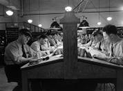 Post office, Washington D.C., 1942. (Myron Davis—Time & Life Pictures/Getty Images) <br> <br> <a href="http://life.time.com/history/the-postal-service-classic-photos/#1" rel="nofollow noopener" target="_blank" data-ylk="slk:Click here to see the full collection at LIFE.com;elm:context_link;itc:0;sec:content-canvas" class="link ">Click here to see the full collection at LIFE.com</a>