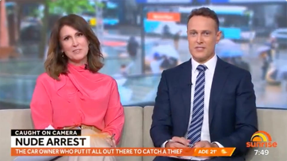 Sunrise hosts Nat Barr and Matt Shirvington. Photo: Channel 7.