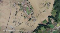 Satellite image shows the flooded Hinuma River in the aftermath of Typhoon Hagibis in Japan