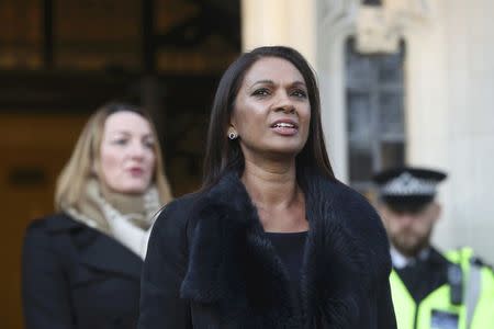 Gina Miller arrives at the Supreme Court to hear the decision of a court ruling on whether Theresa May's government requires parliamentary approval to start the process of leaving the European Union, in Parliament Square, central London, Britain, January 24, 2017. REUTERS/Jonathan Brady/Pool