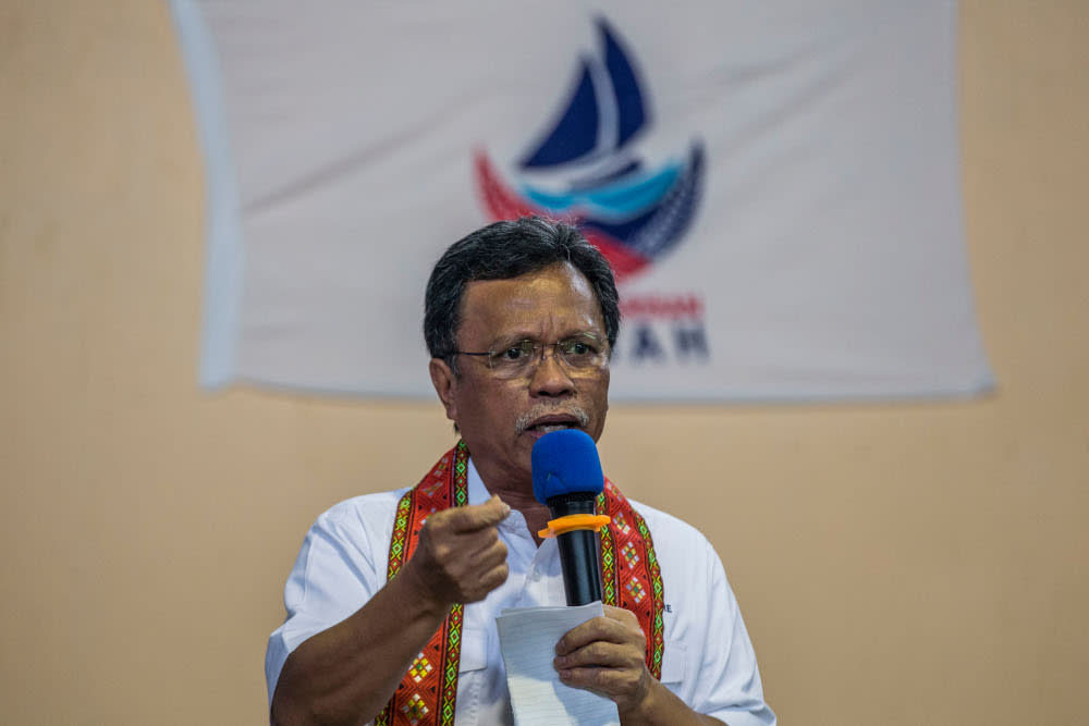 Parti Warisan Sabah (Warisan) president Datuk Seri Mohd Shafie Apdal speaks during an event in Tempasuk, Kota Belud September 16, 2020. — Picture by Firdaus Latif