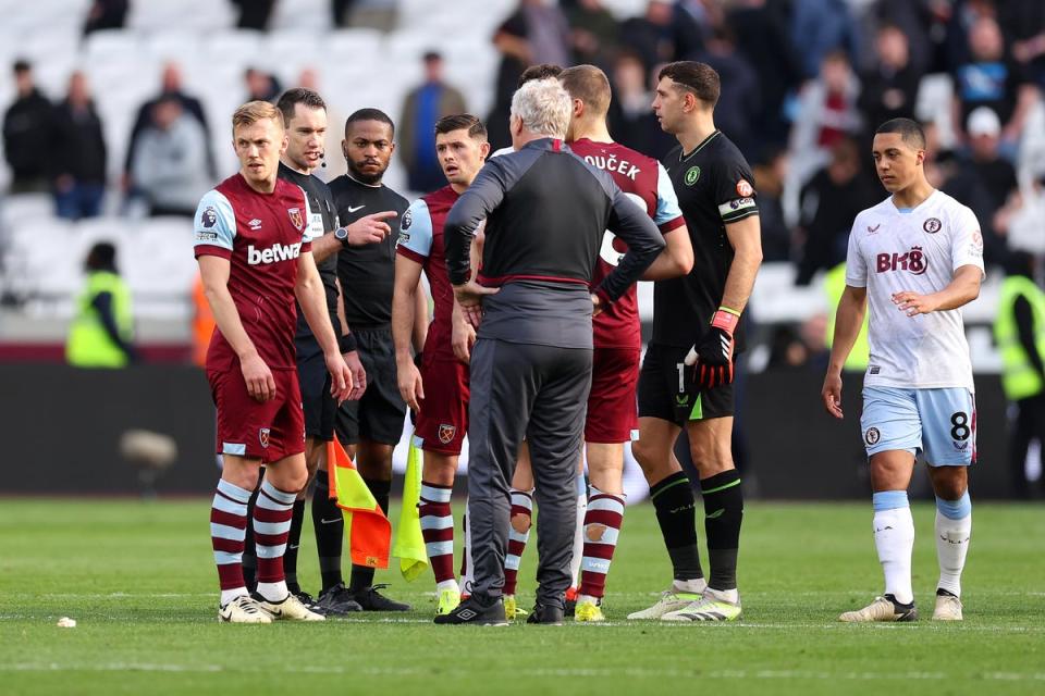 The incredibly long VAR check went against David Moyes’ side (Getty Images)