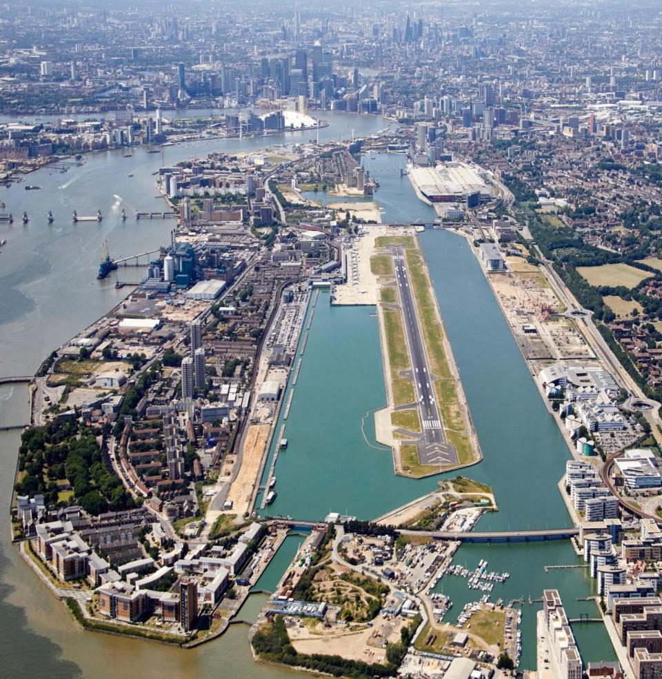 An aerial view of London City Airport (Andrew Holt/London City Airport/PA Wire)