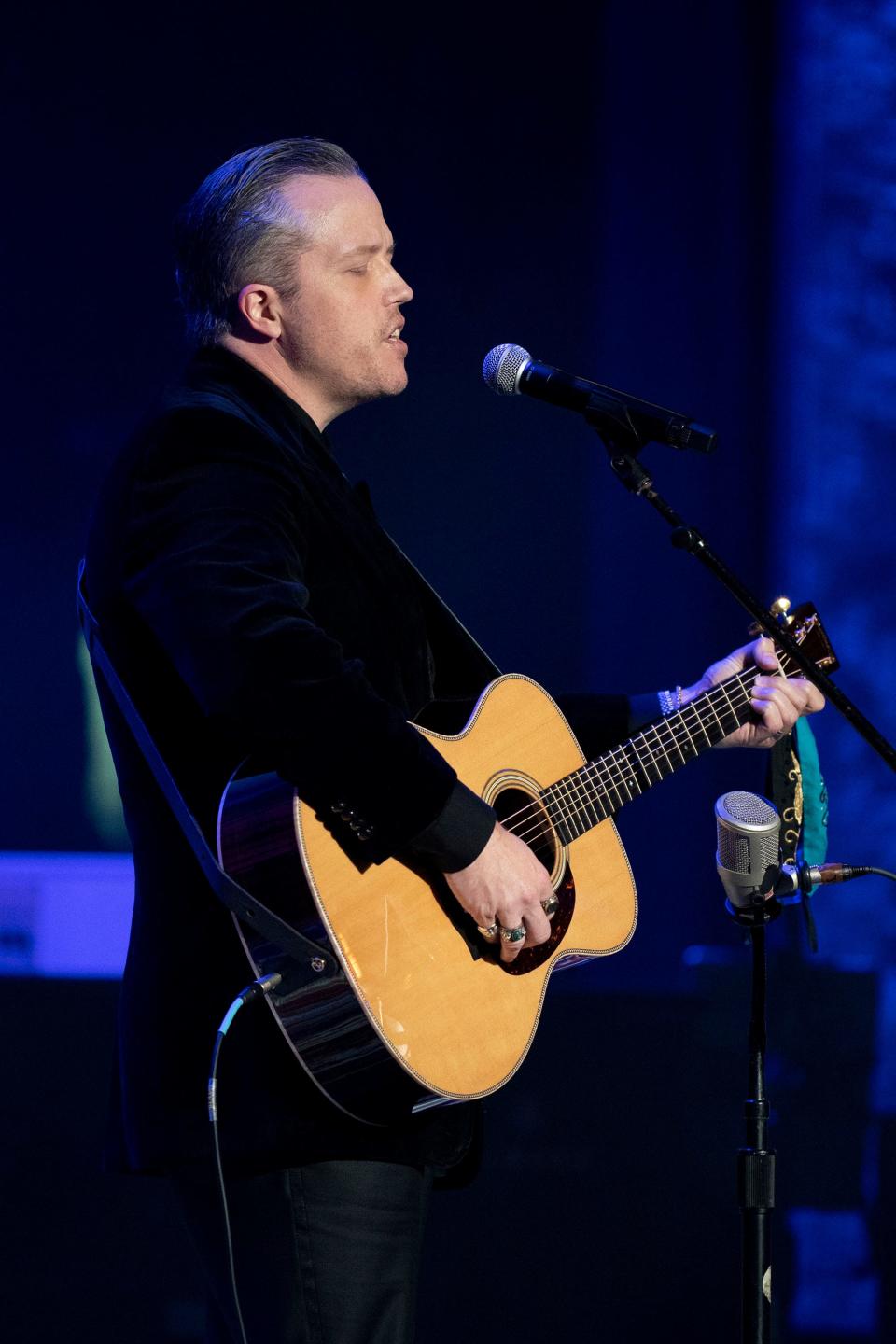 Jason Isbell performs during the Americana Music Association Awards ceremony at the Ryman Auditorium Wednesday, Sept. 22, 2021 in Nashville, Tenn. 