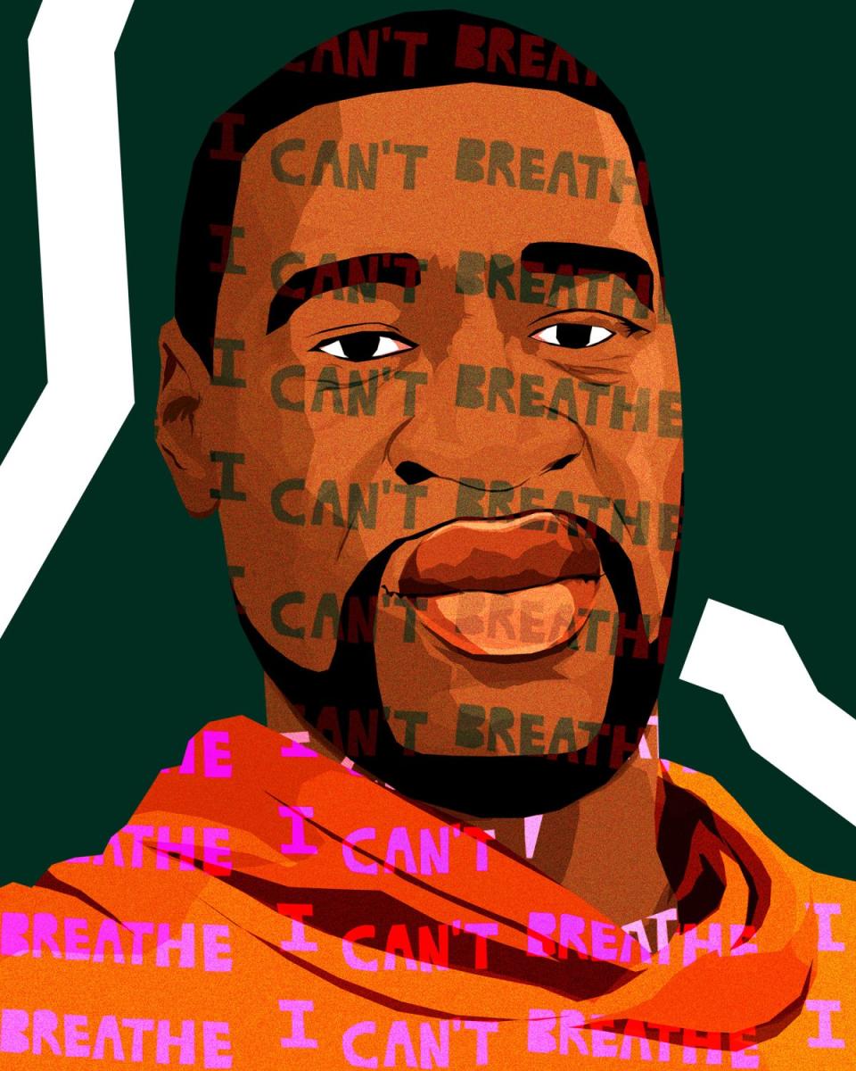 Black lives matter illustration of George Floyd