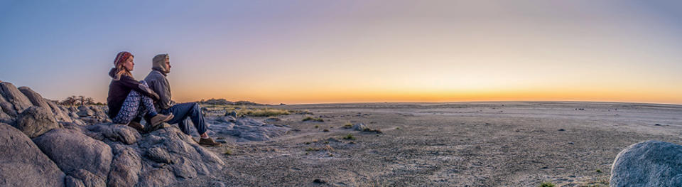 Watching the sun rise over the Sua Pan from Kubu Island is magic epitomised.