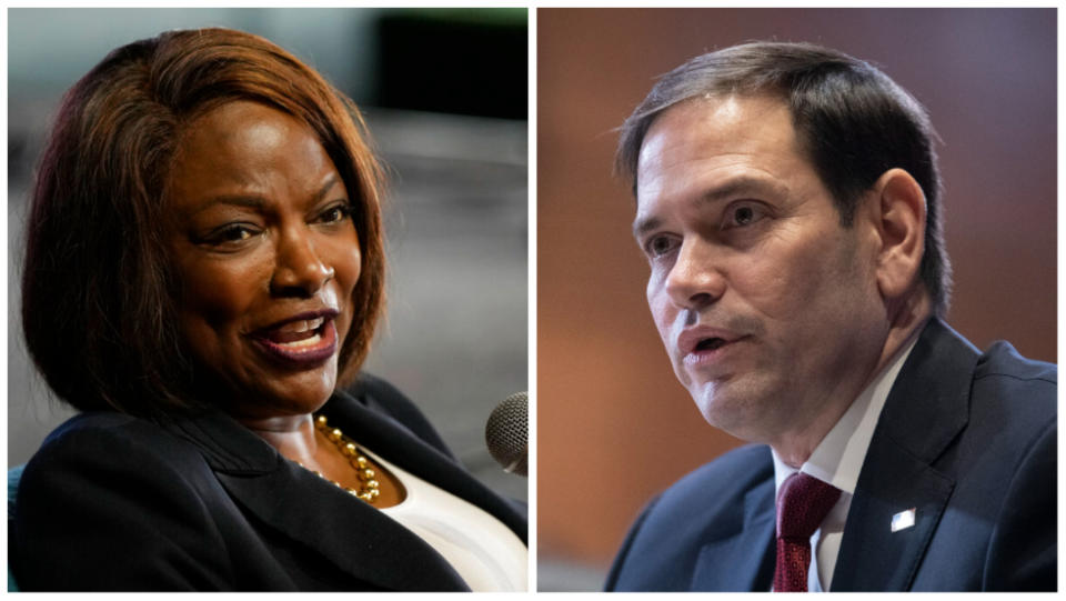 Incumbent Sen. Marco Rubio (R-Fla.) right, and Democratic challenger, Rep. Val Demings, left. (AP Photo)