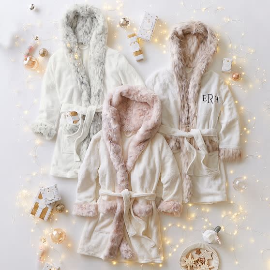 Teen Faux-Fur Hooded Robe