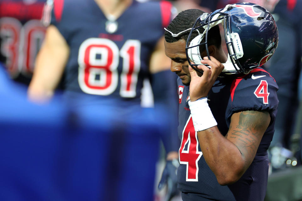 The Houston Texans are being sued by one of Deshaun Watson's accusers. (Photo by Carmen Mandato/Getty Images)