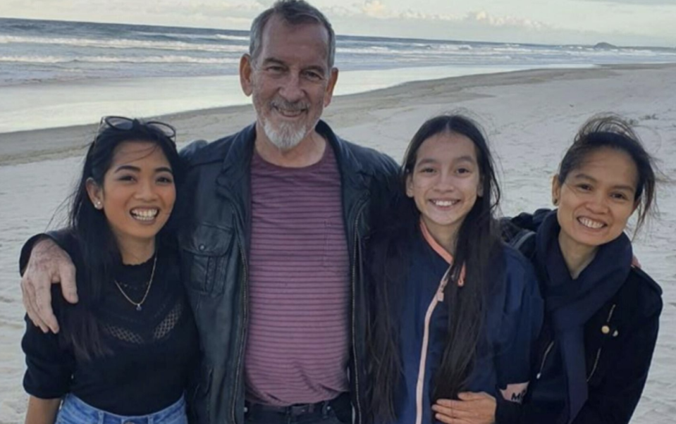 Photo shows Sarah Caisip with her family pm the beach. Source: Nine News