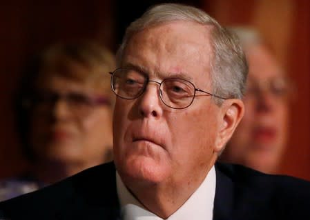 FILE PHOTO: David Koch, executive vice president of Koch Industries, attends an Economic Club of New York event in New York