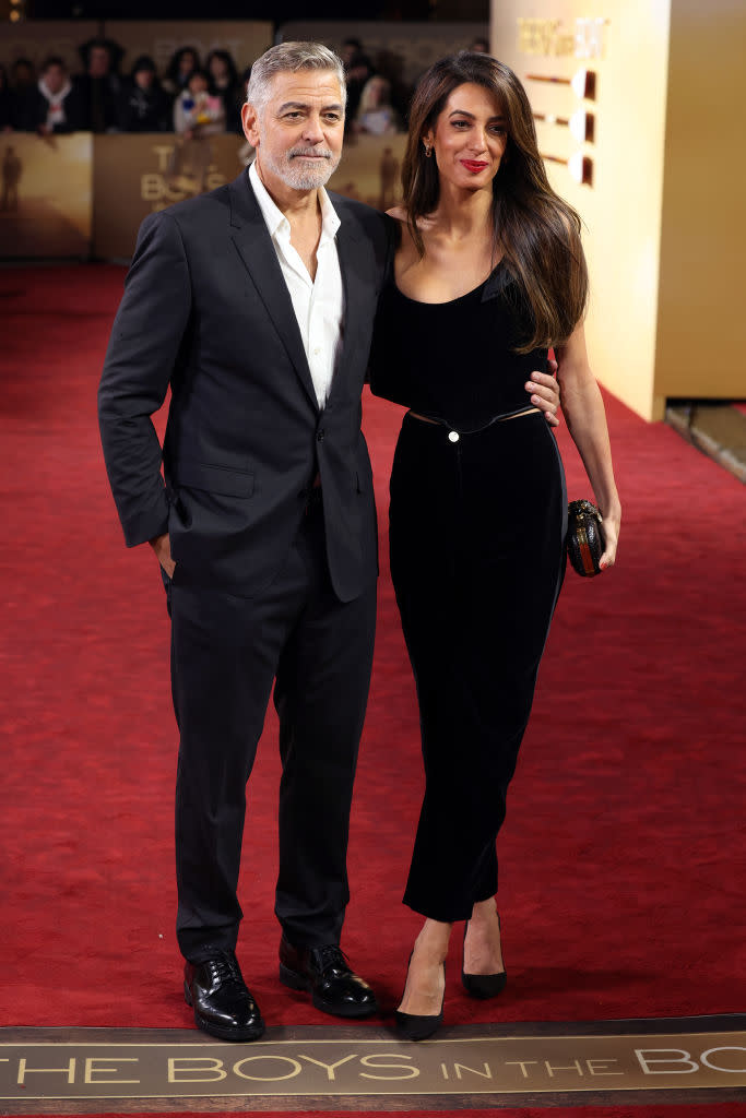 George Clooney, Amal Clooney, celebrity style, movies, premiere, The Boys In The Boat, London