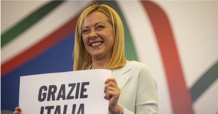 墨索里尼後首位極右翼總理梅洛尼（Giorgia Meloni）入主義大利。（圖／達志／美聯社）