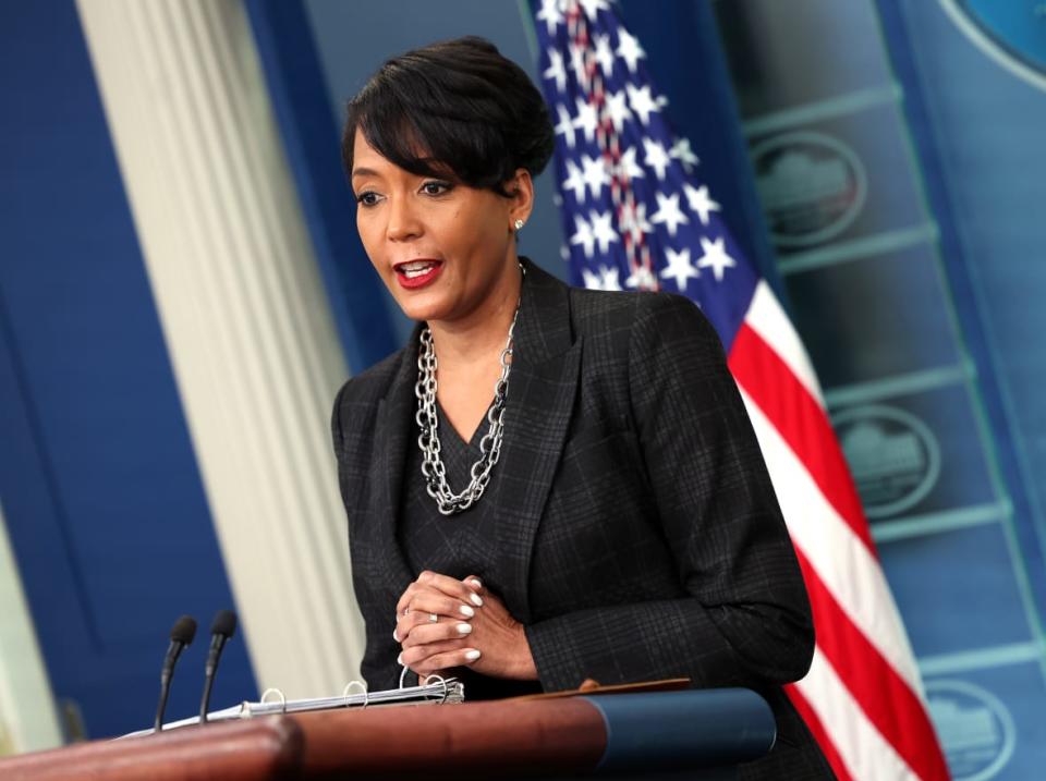 White House Public Engagement Advisor and former Atlanta Mayor Keisha Lance Bottoms speaks on Jan. 13, 2023 during a press briefing at the White House in Washington, D.C. (Photo by Kevin Dietsch/Getty Images)