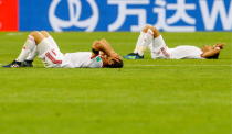 <p>Iran’s players after their 2018 FIFA World Cup Group B football match against Portugal at Mordovia Arena Stadium. The game ended in a 1:1 draw. Mikhail Japaridze/TASS (Photo by Mikhail Japaridze\TASS via Getty Images) </p>