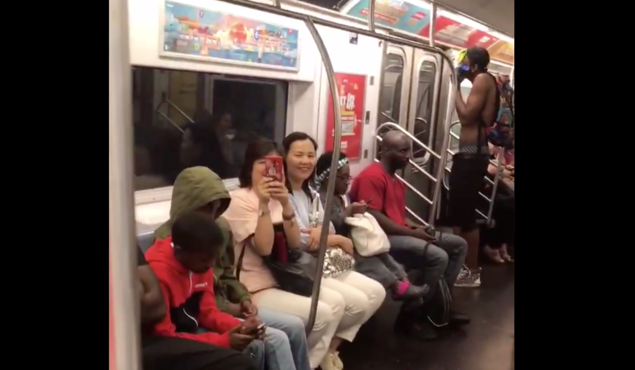 A subway singalong was captured in New York, depicting a subway car full of people sang Backstreet Boys' "I Want It That Way" in unison. (Photo: Twitter)