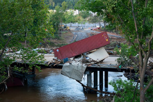 <p>Sean Rayford/Getty Images</p> A scene from Asheville on Sept. 29, 2024