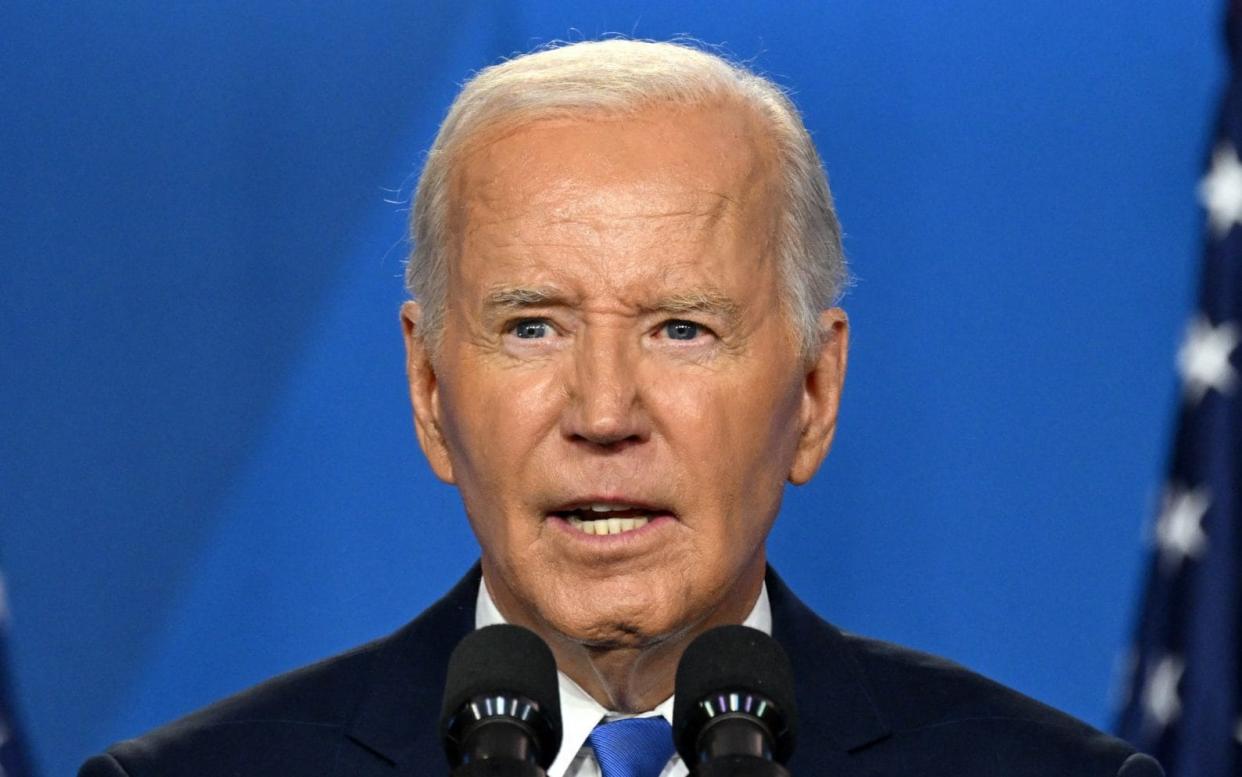 Joe Biden during a press conference at last week's Nato summit