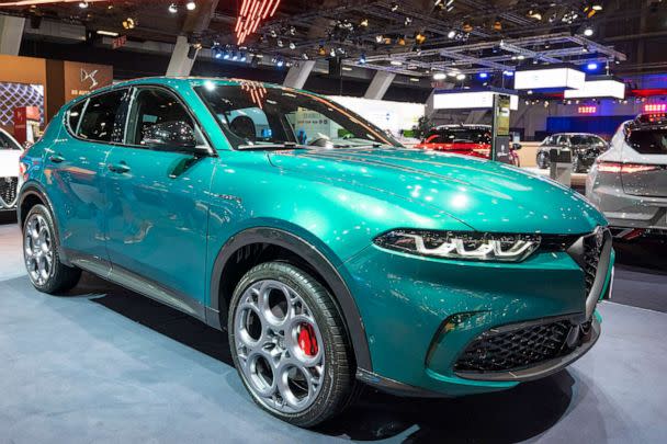 PHOTO: Alfa Romeo Tonale plug-in hybrid Q4 compact SUV on display at Brussels Expo on Jan. 13, 2023 in Brussels. (Sjoerd Van Der Wal/Getty Images, FILE)