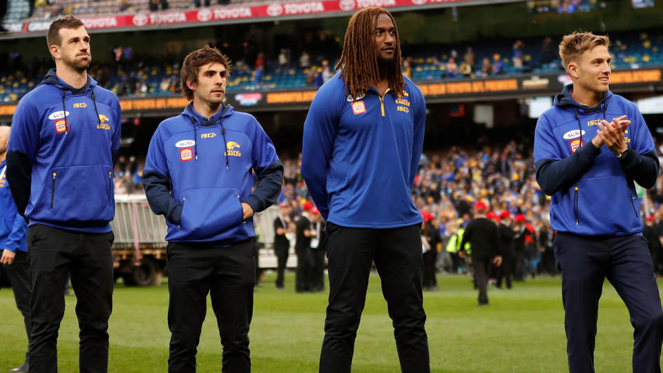 Eric Mackenzie, Andrew Gaff, Nic Naitanui and Brad Sheppard were the four stalwarts to miss out on the flag. Pic: Getty