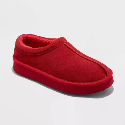 Suede clog slippers