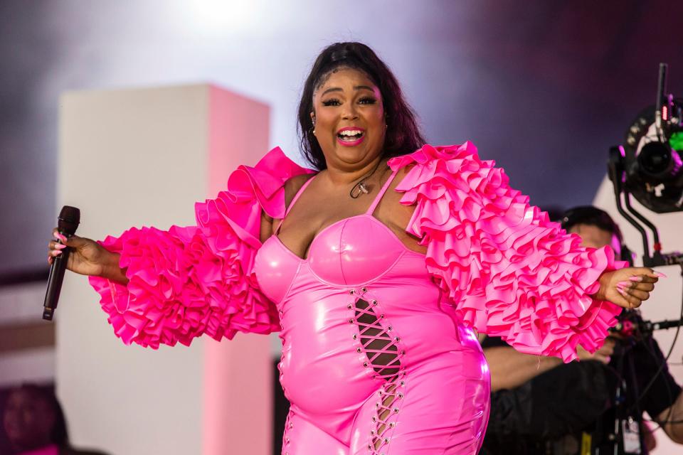 Lizzo sings during the Global Citizen festival, Saturday, Sept. 25, 2021, in New York.