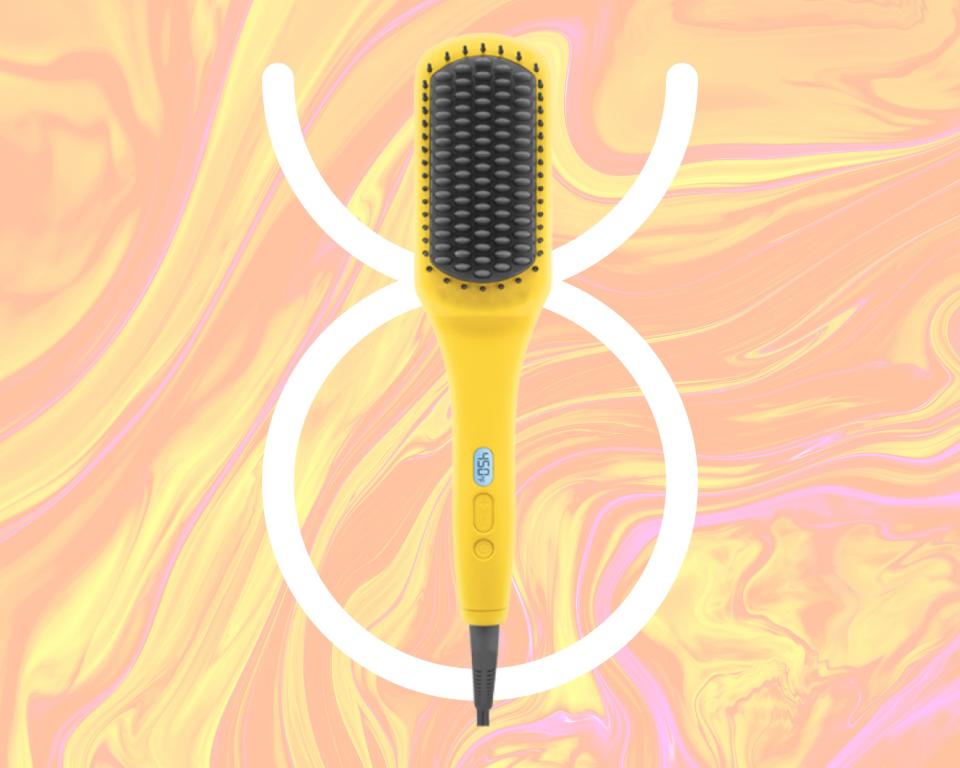 <h1 class="title">Taurus: Drybar The Brush Crush Heated Straightening Brush</h1><cite class="credit">Courtesy of brand / Rosemary Donahue</cite>