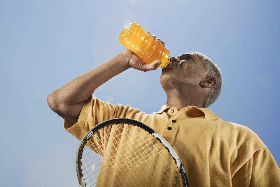 <strong>The Reality:</strong> Watch a Gatorade commercial and you're apt to think you'll need a sports drink anytime you break a sweat. But the truth is that <a href="http://www.huffingtonpost.com/2012/06/04/sports-drink-alternative_n_1557221.html">your electrolyte and glycogen reserves</a> aren't depleted until more than an hour of intensive training. So that 45-minute session on the treadmill? Probably not going to require much more than some water. 